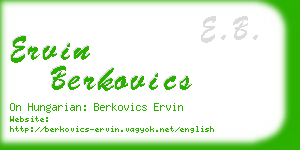 ervin berkovics business card